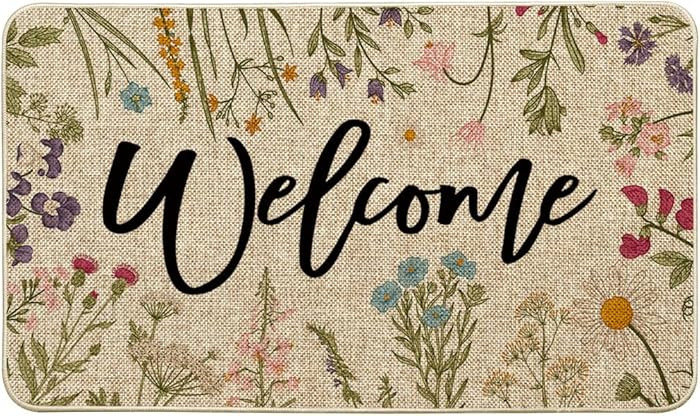 Artoid Mode Wild Flowers Welcome Summer Doormat, Spring Home Decor Low-Profile Switch Rug Door Ma... | Amazon (US)