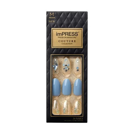 KISS imPRESS Press-On Manicure Couture Collection ‘Blue Mood’ 30 Count | Walmart (US)