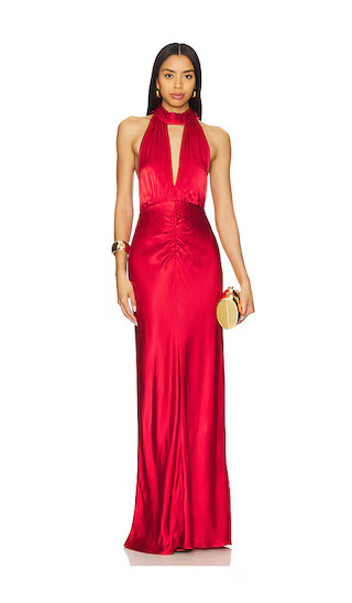 Tatum Halter Neck Maxi Dress in Grenadine | Revolve Clothing (Global)