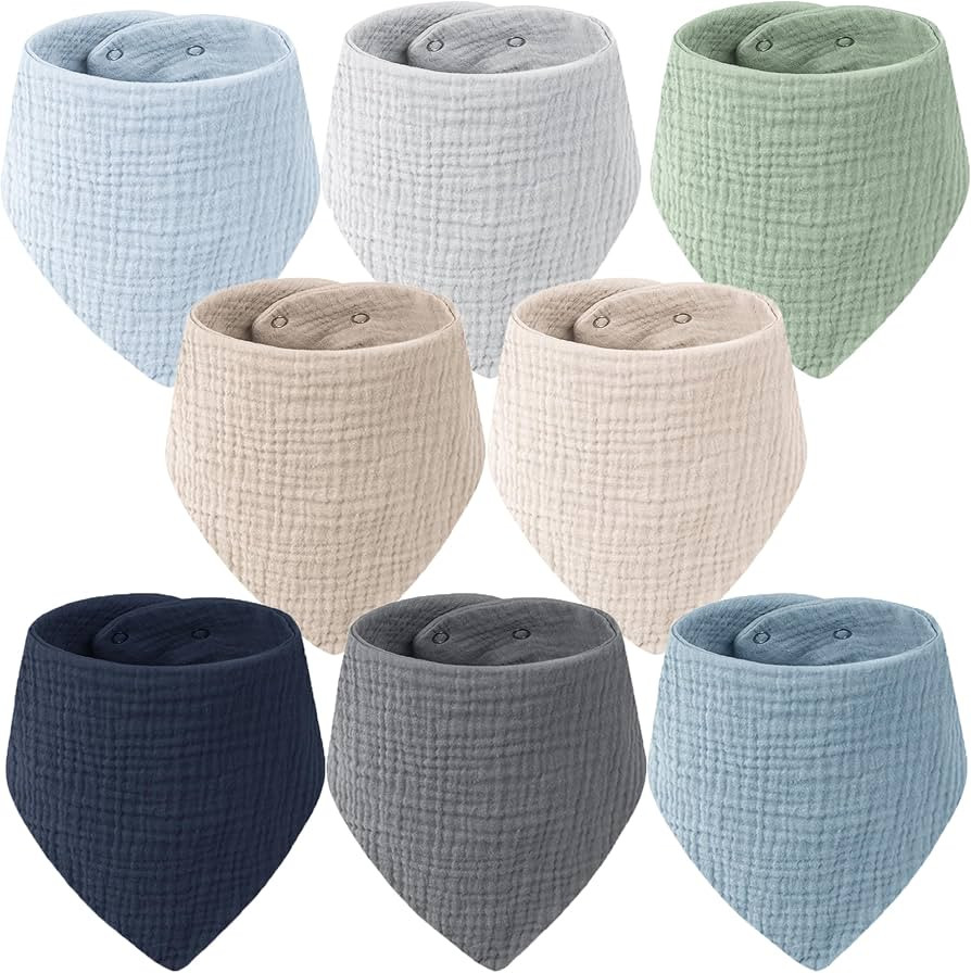 Muslin Baby Bibs Bandana Drool Bibs for Baby Boys & Girls, Soft and Absorbent Cotton Teething Bib... | Amazon (US)