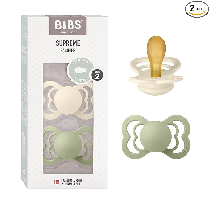 BIBS Pacifiers - Supreme Collection | BPA-Free Symmetrical Nipple | Natural Rubber Latex | Made i... | Amazon (US)