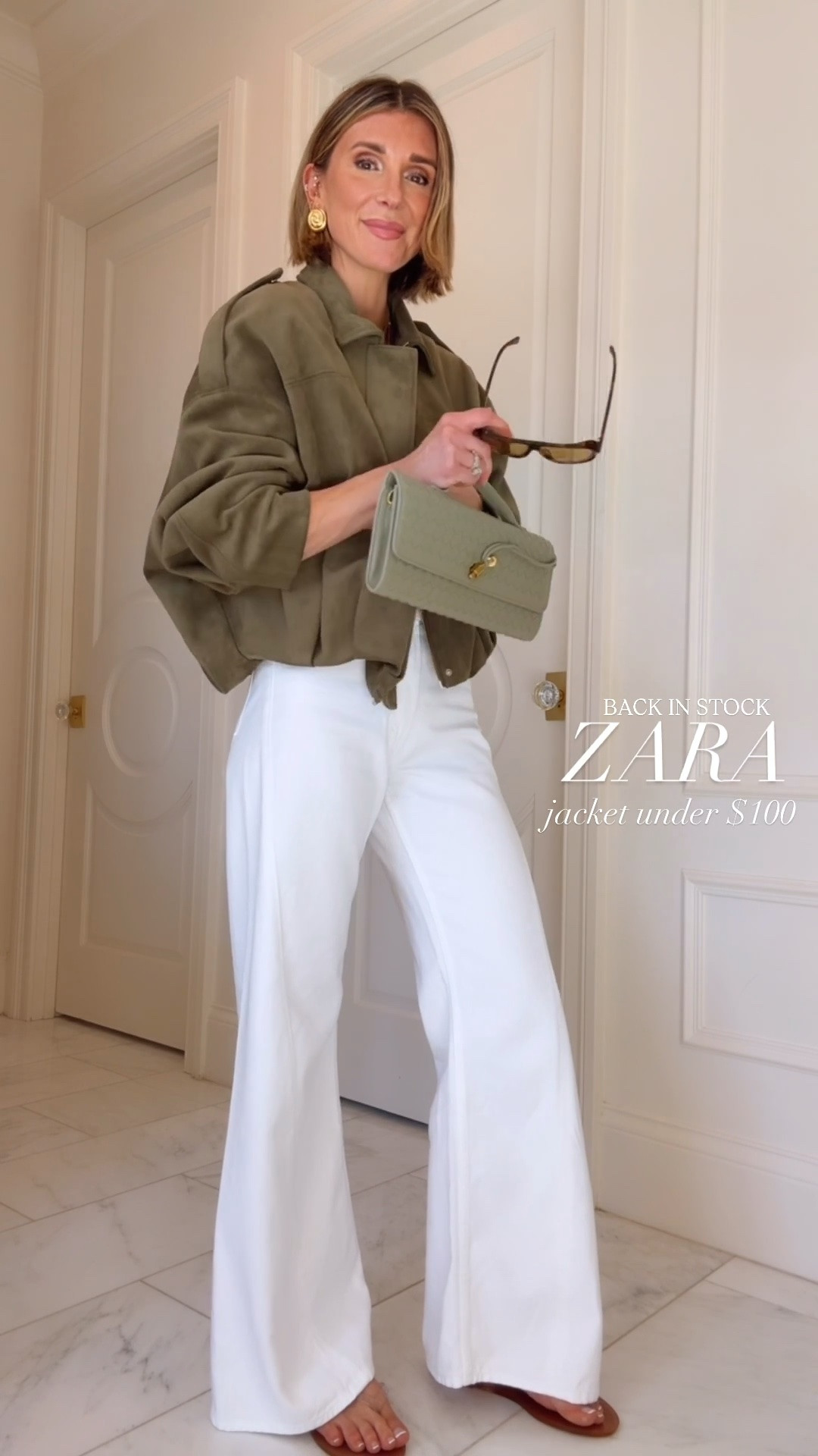 The viral @Zara jacket is back in stock! I'm wearing size small and it fits true to size.

#LTKsummer