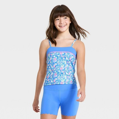 Girls' Piped Tank Top - All In Motion™ Vibrant Blue L | Target