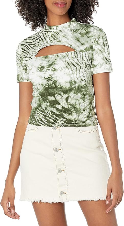 GUESS Women's Half Sleeve Gwen Cut Out Top | Amazon (US)