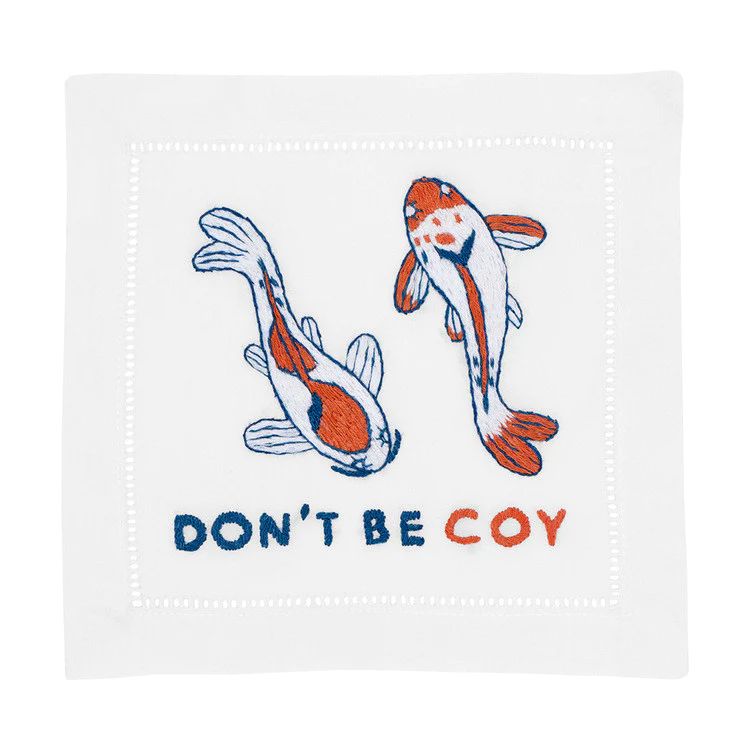 Don't Be Coy Cocktail Napkins | White Elephant Designs