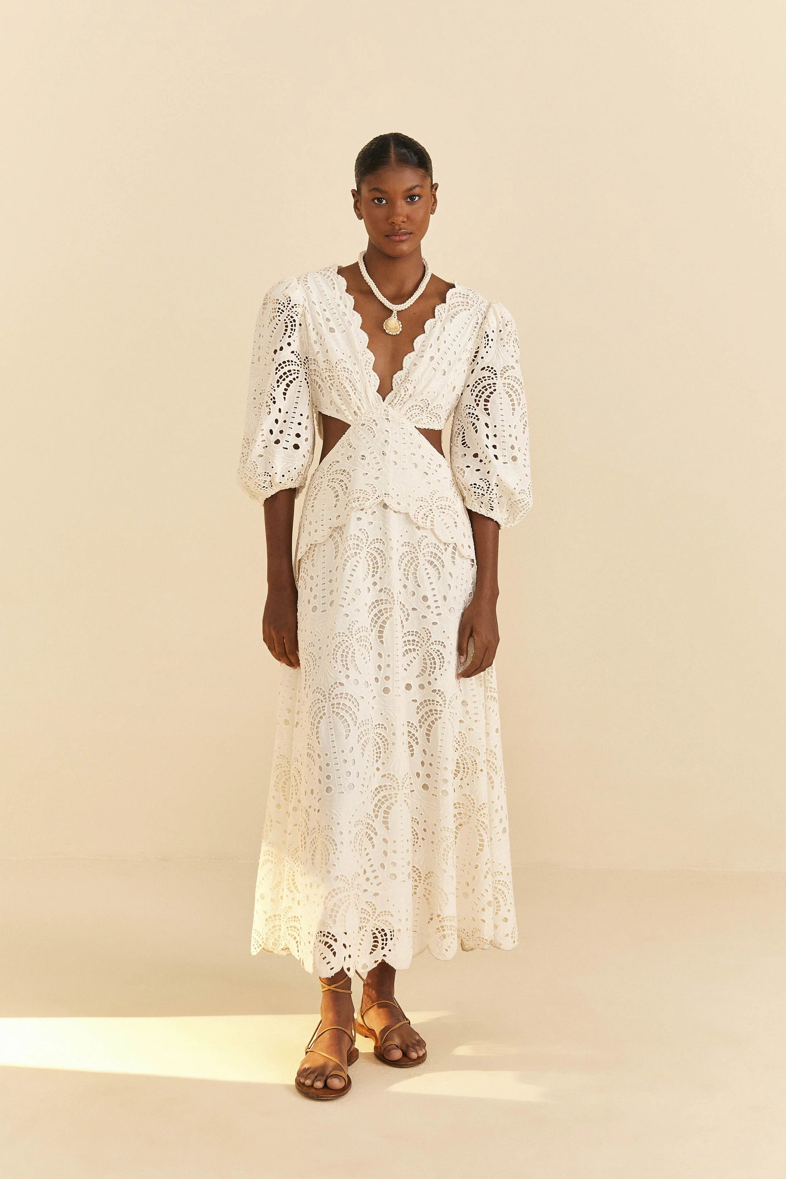 Off-White Richelieu Midi Dress | FarmRio