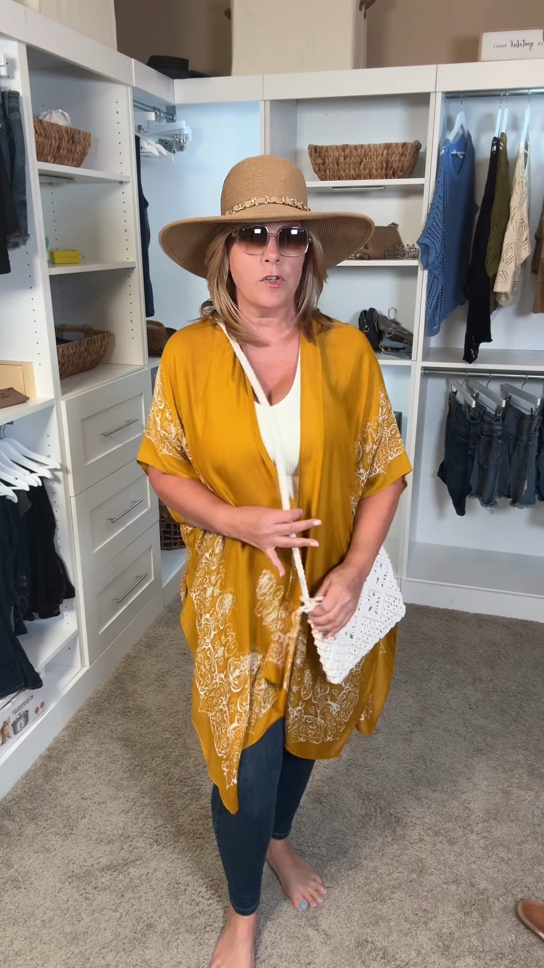 This beach kimono cover-up is perfect for a summer vacation. The fabric is wonderfully soft and breathable, making it incredibly comfortable to wear even on the hottest days. The mustard yellow Boho floral print adds just right touch of style making it easy to throw over a swimsuit or pair with a simple pair of jeans for a night out.

#LTKMidsize #LTKOver40 #LTKFindsUnder50