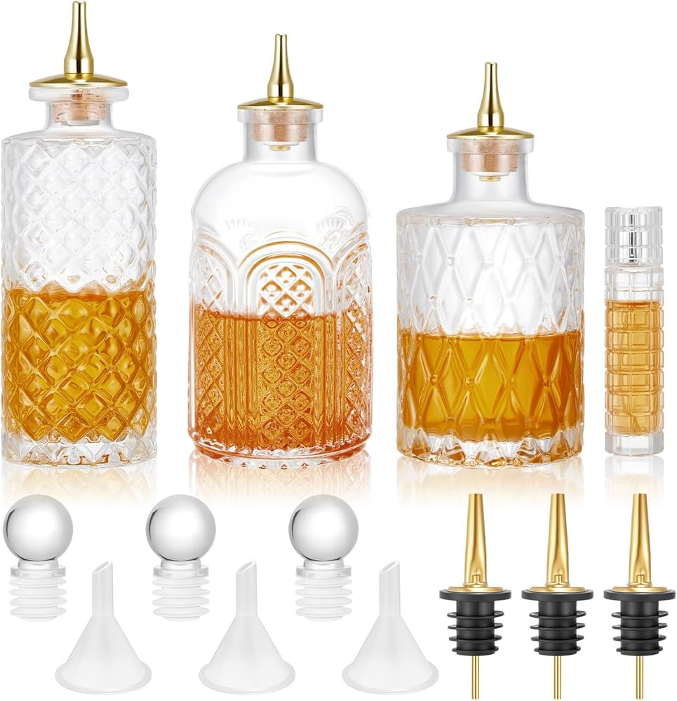 6 Pcs Bitters Bottle Set 3 Sizes Glass Bitter Bottles for Cocktails Glass Dasher Bottles with Das... | Amazon (US)
