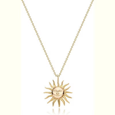 Gold Moon Pendant Necklace for Women,14K Gold Plated Dainty Chain Crescent Moon Sun Star Necklace Jewelry | Target