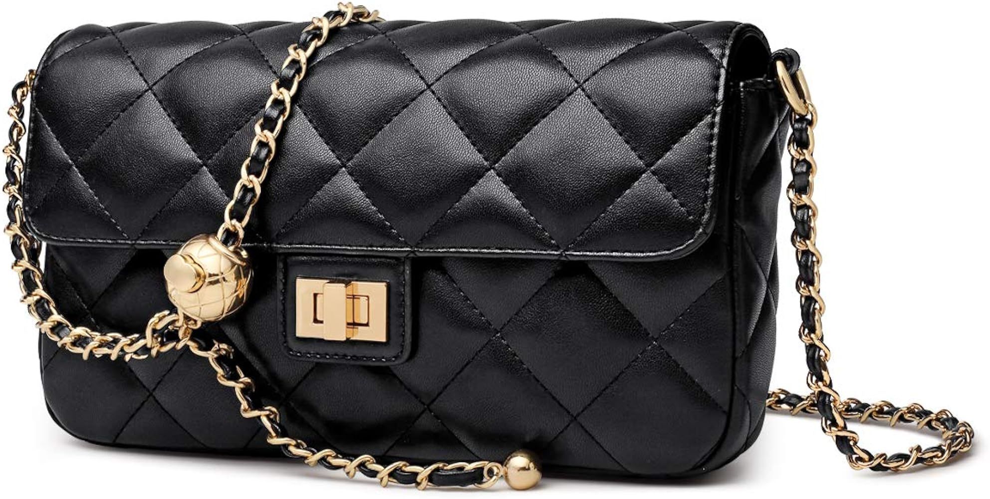 Womens Shoulder Bags Cow Leather Small Crossbody Bags for Women Chain Strap Purses Quilted Crossbody | Amazon (US)