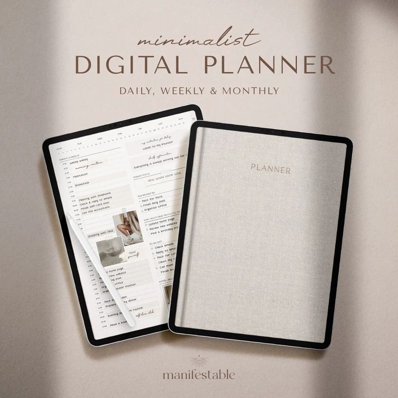 Digital Planner | iPad Planner | GoodNotes Planner | Minimalist Planner | Undated Planner | Weekl... | Etsy (US)