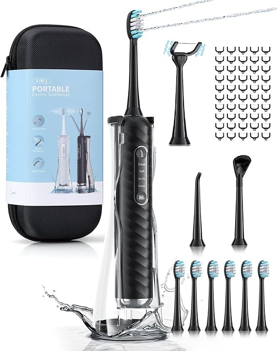 Electric Toothbrush with Water Flosser, 4 in 1 Cordless Toothbrush and Water Flosser Combo for Mu... | Amazon (US)