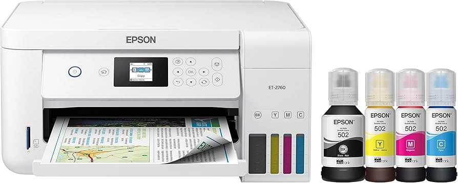 Epson EcoTank ET-2760 Wireless Color All-in-One Cartridge-Free Supertank Printer with Scanner and... | Amazon (US)