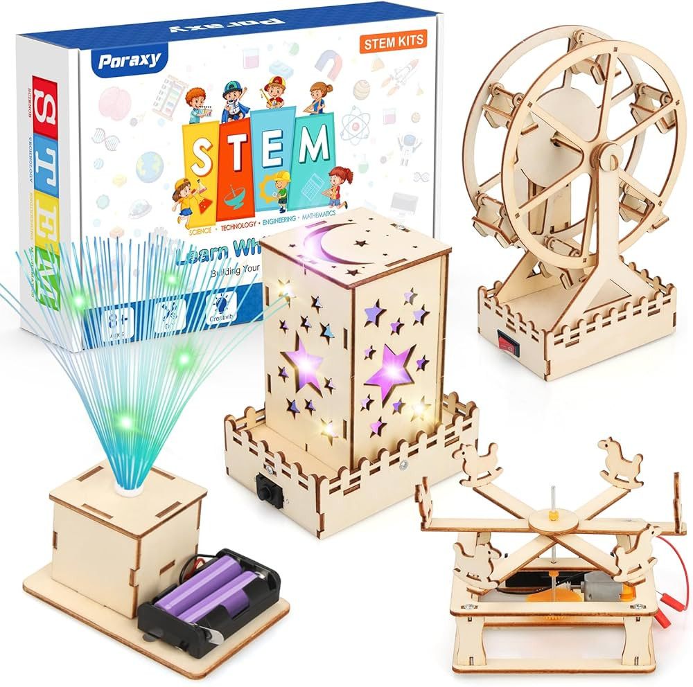 Poraxy 4 in 1 STEM Kits for Kids Age 8-10, Science STEM Projects for Kids 8-12, 3D Puzzles, Educa... | Amazon (US)
