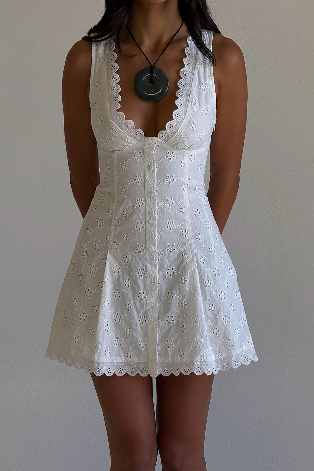 x BELLA HADID Farm Eyelet Mini Dress | Frankies Bikinis