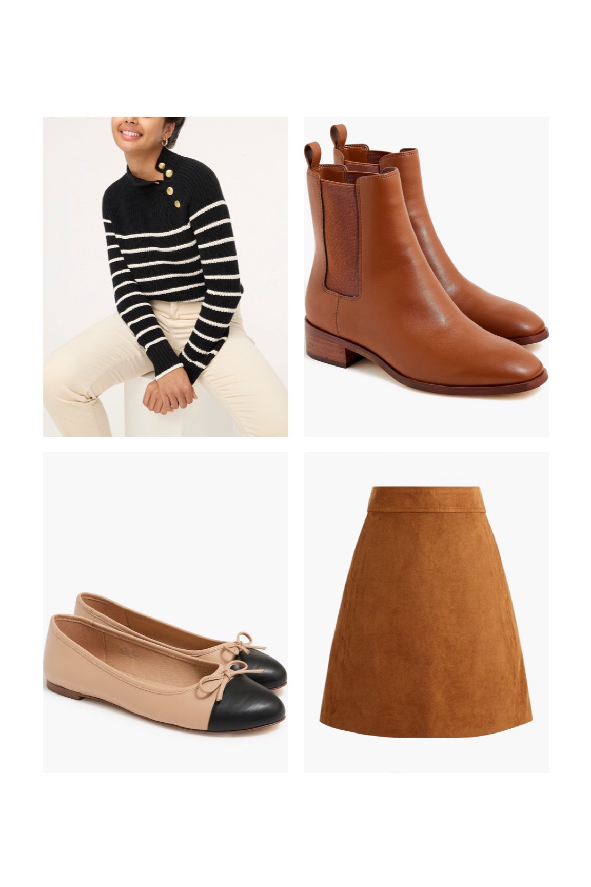 #falloutfits #suedeskirt #chelseaboots #channelflatslookalike #jcrewfactory 

#LTKSeasonal #LTKSale #LTKunder100