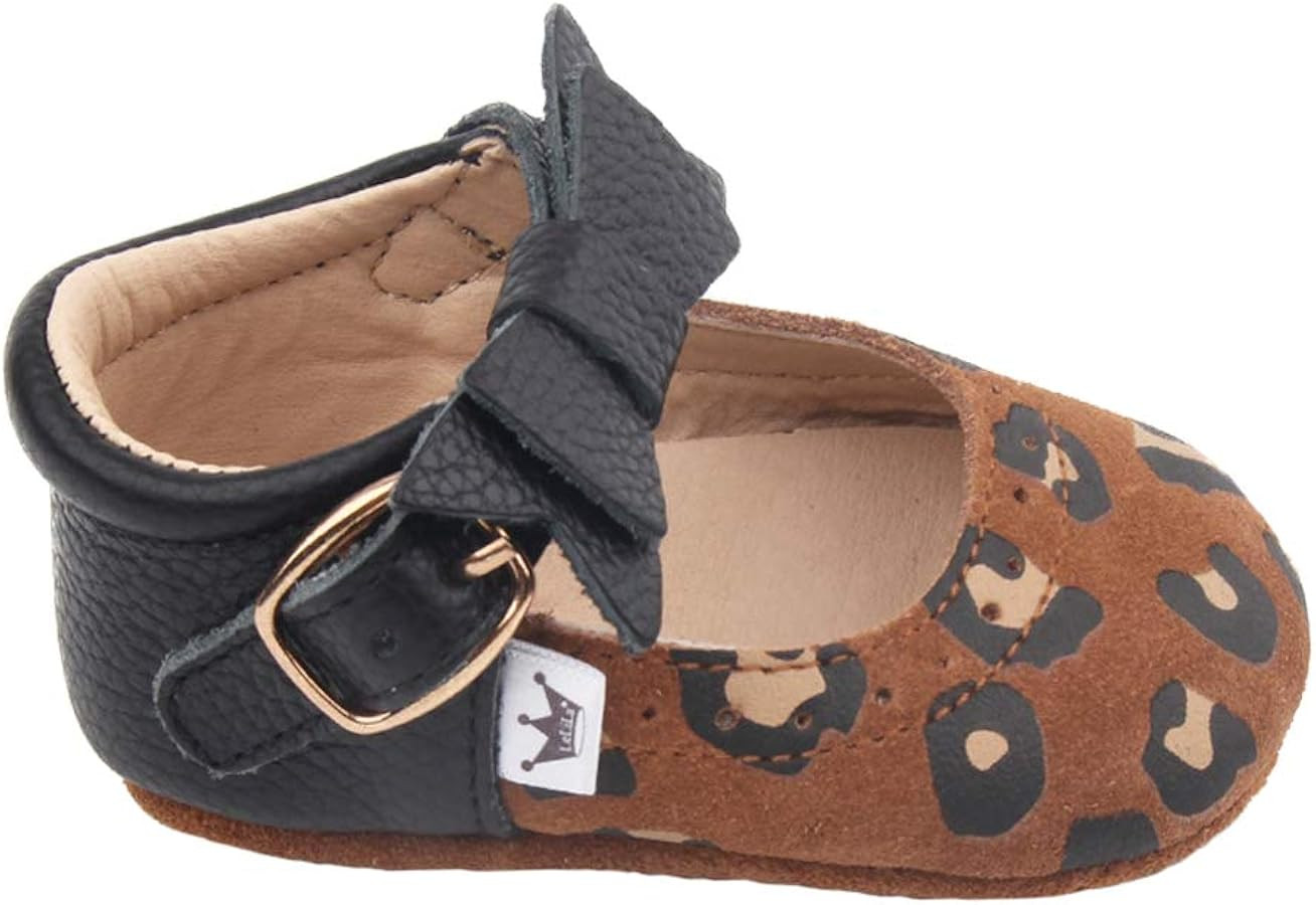 Liv & Leo New Baby Girls Mary Jane Oxford Soft Sole Crib Shoes Leather with Bow | Amazon (US)