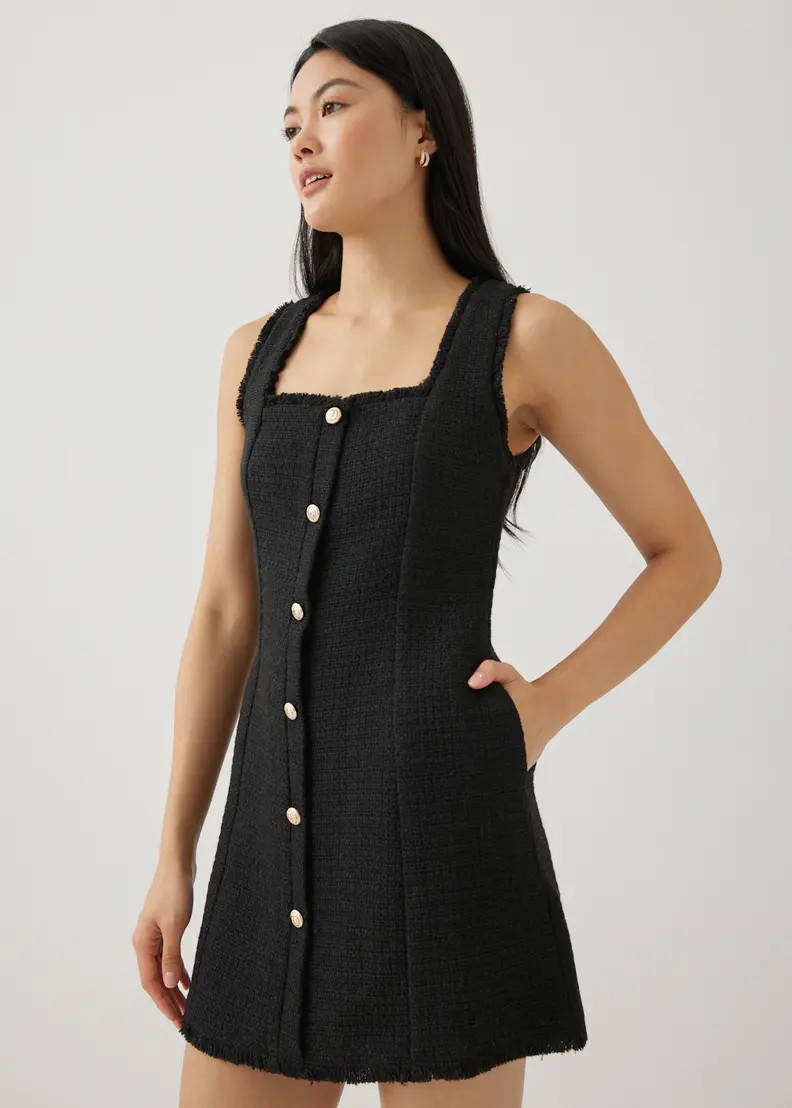 Letty Tweed Button Shift Dress | Love, Bonito USA