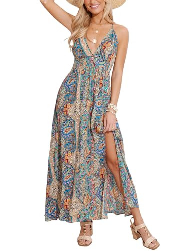 CUPSHE Womens Summer Maxi Dress 2026 Sleeveless Long Sundresses Spaghetti Strap Flowy Boho Beach ... | Amazon (US)