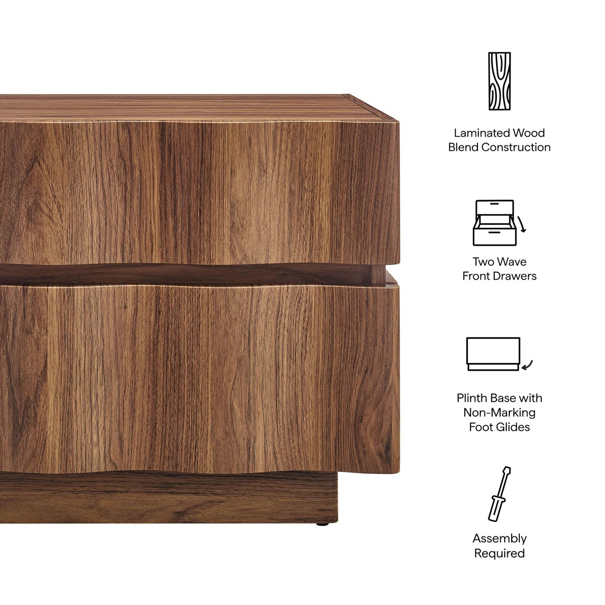 Isola 2 Drawer Nightstand In Walnut | Wayfair North America