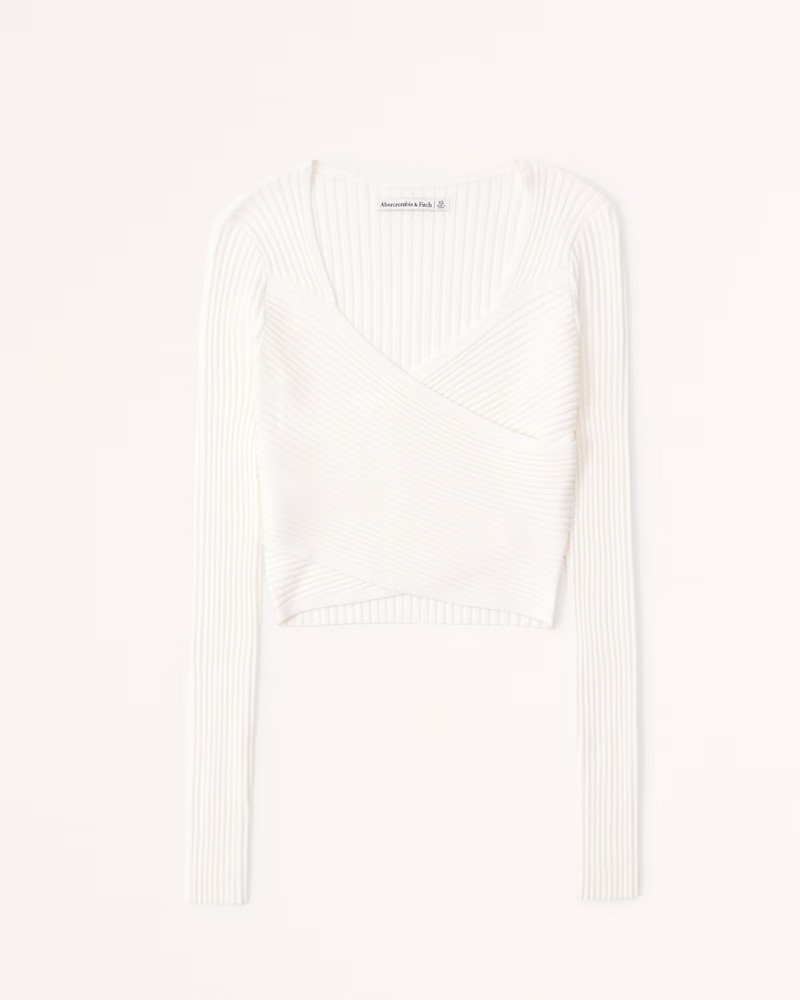 Ribbed Wrap Top | Abercrombie & Fitch (US)