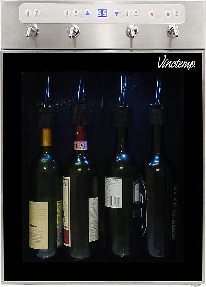 Vinotemp 4-Bottle Wine Dispenser and Preserver with Custom Portion Control and Optimal Temperatur... | Amazon (US)
