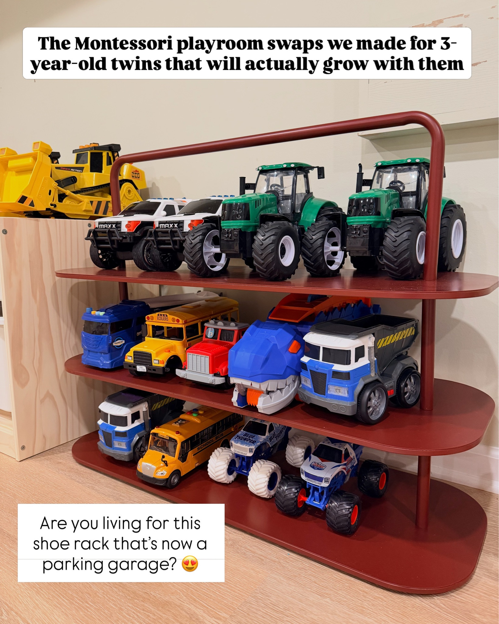 When this mom reached out, she was ready to start toy rotation.

I said nope.

Toy rotation is a scam. It’s designed to make parents feel like they’re not doing enough.

You and your husband both work full time. Toy rotation is one more job nobody has time for, and it quietly turns into a closet full of bins you never get to.

That’s not a system, that’s homework.

So we did the opposite.

We designed a Montessori-inspired room their boys can actually grow into.

And yes, they had double of everything, because hello, twins!

Less toys always equals more play! 💛

Everything we used is linked on my LTK 🔗

#montessoriplayroom #montessori #playroomdesign #professionalorganizer #playroom

#LTKmomlife #LTKHome #LTKKids