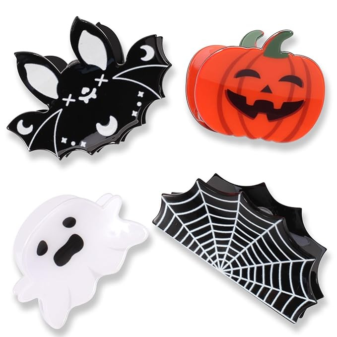 Halloween Hair Clips for Women Girls Cute Bat Spider Web Hair Claw Clips Strong Hold Non Slip Pum... | Amazon (US)