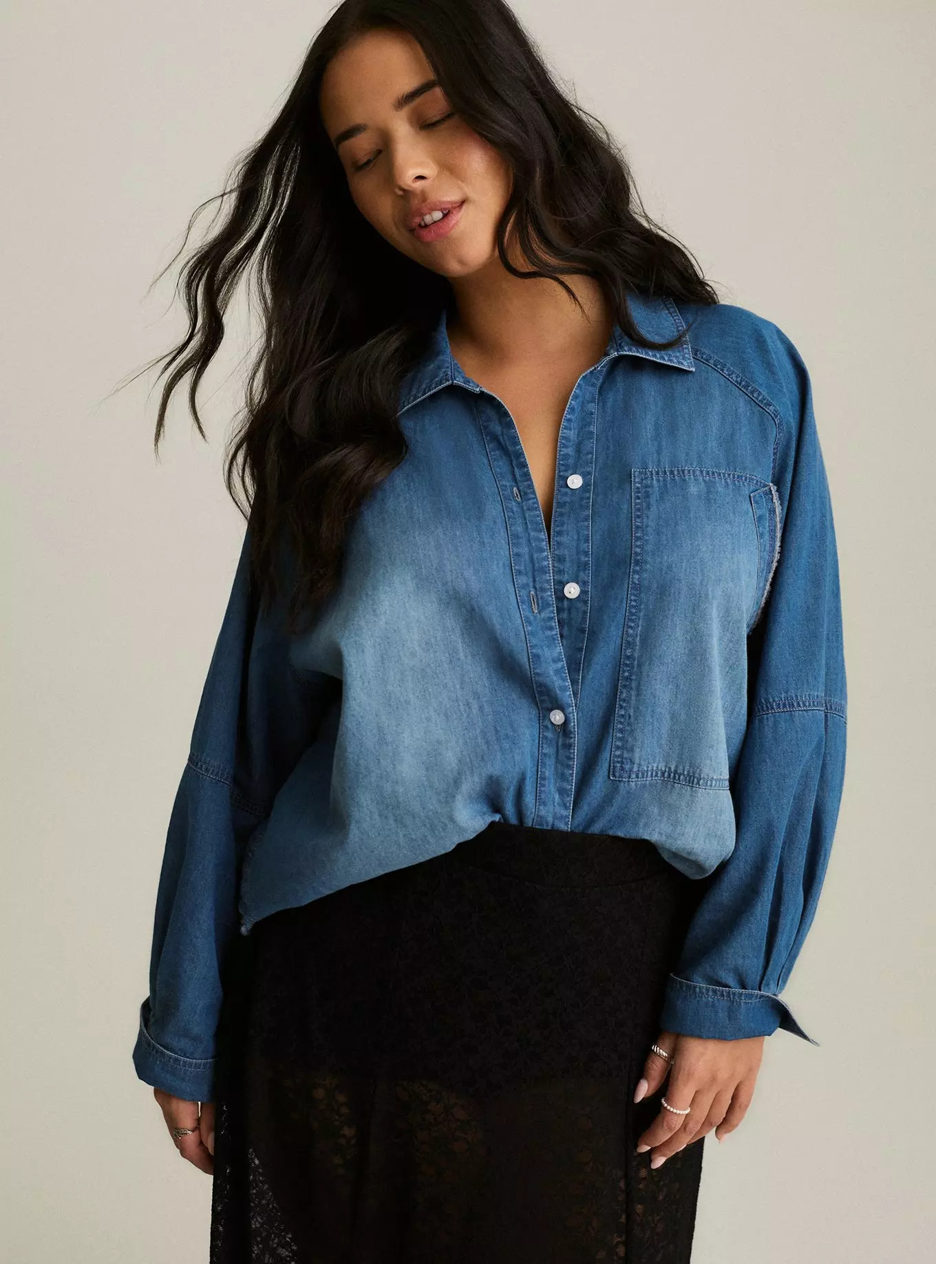 Festi Denim Button-Up Shirt | Torrid (US & Canada)