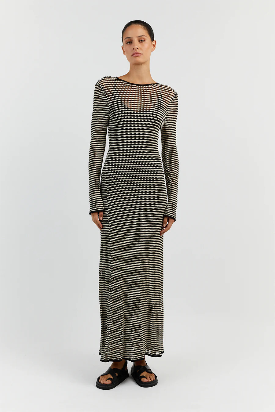 NATE BLACK SLEEVED MAXI DRESS | DISSH