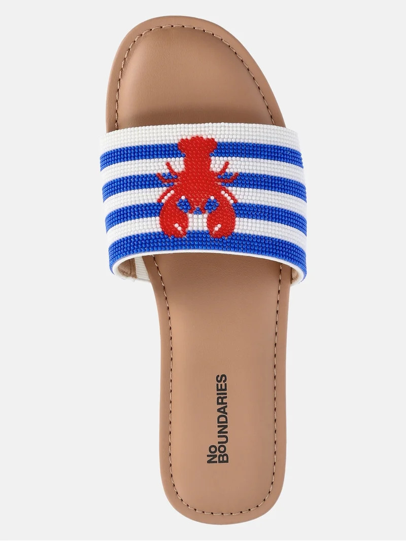 No Boundaries Women's Beaded Slide Sandals | Walmart (US)