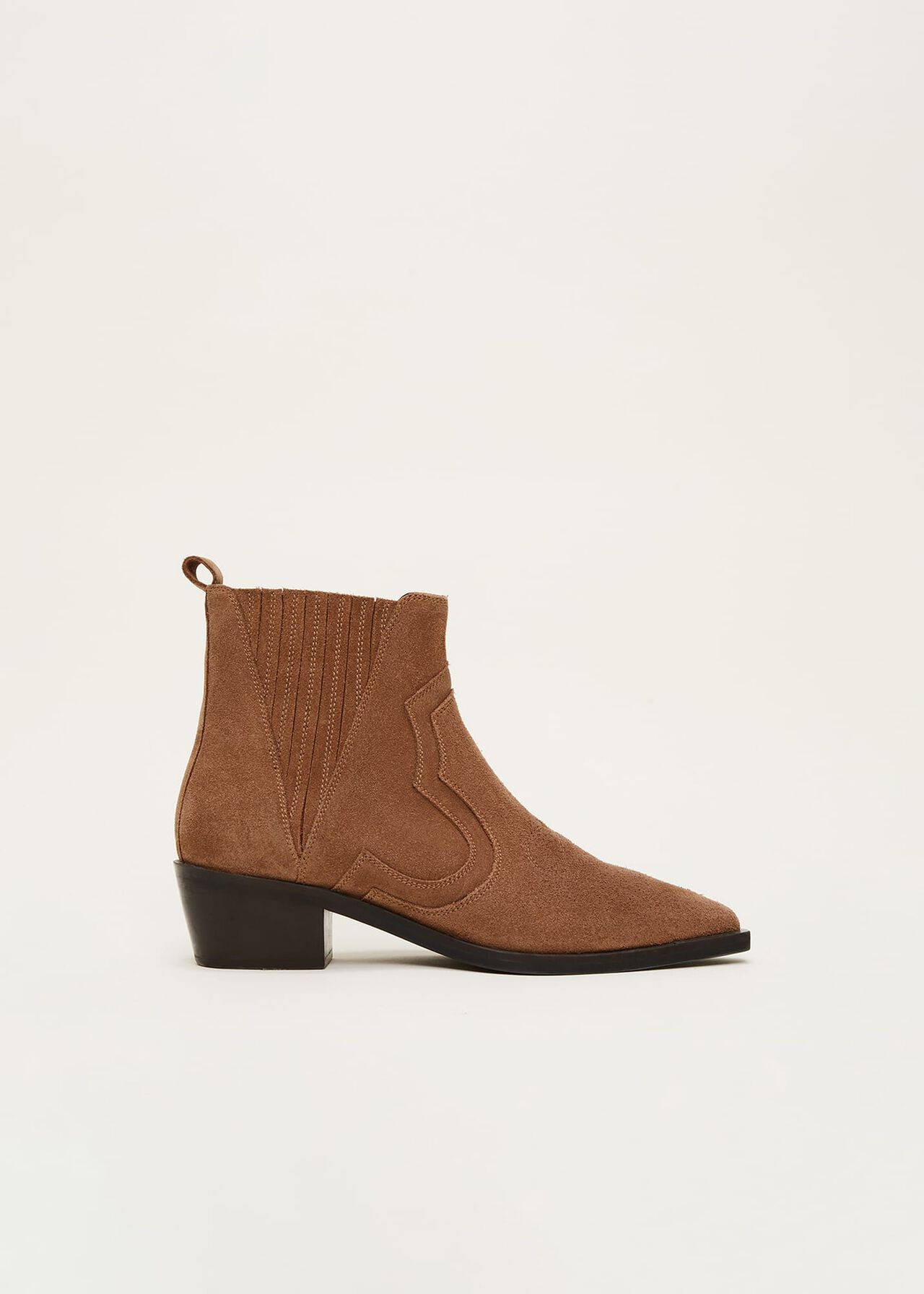 Stitch Detail Suede Ankle Boot | Phase Eight (UK)