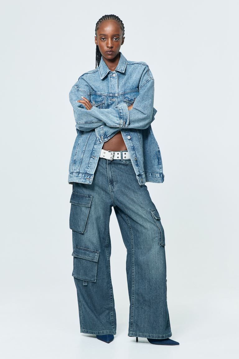 Wide High Cargo Jeans - Denim blue - Ladies | H&M US | H&M (US + CA)