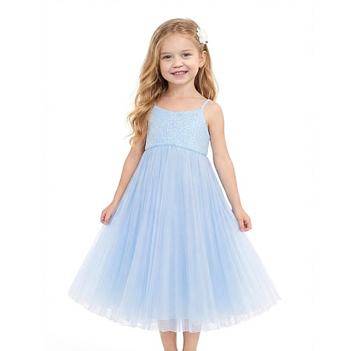 Lilt Little Girls Sleeveless A-Line Dress, 5, Blue | JCPenney