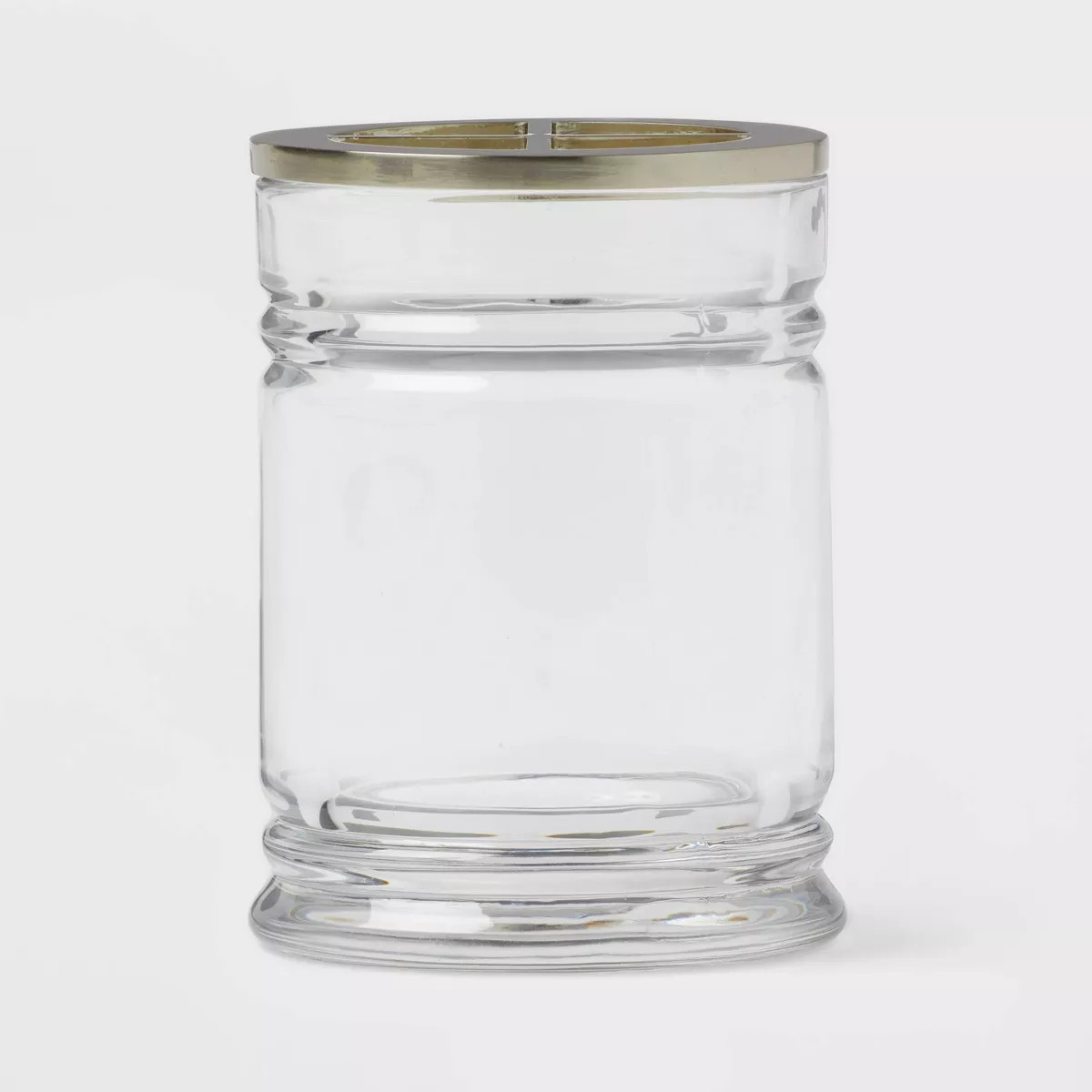 Glass Toothbrush Holder Clear - Threshold™: Elegant Bathroom Accessory, Solid Pattern Glass Cup... | Target