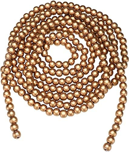 Amazon.com: szxy 12 Feet Gold Christmas Wooden Bead Garland Wood Bead Garland Christmas Tree Deco... | Amazon (US)