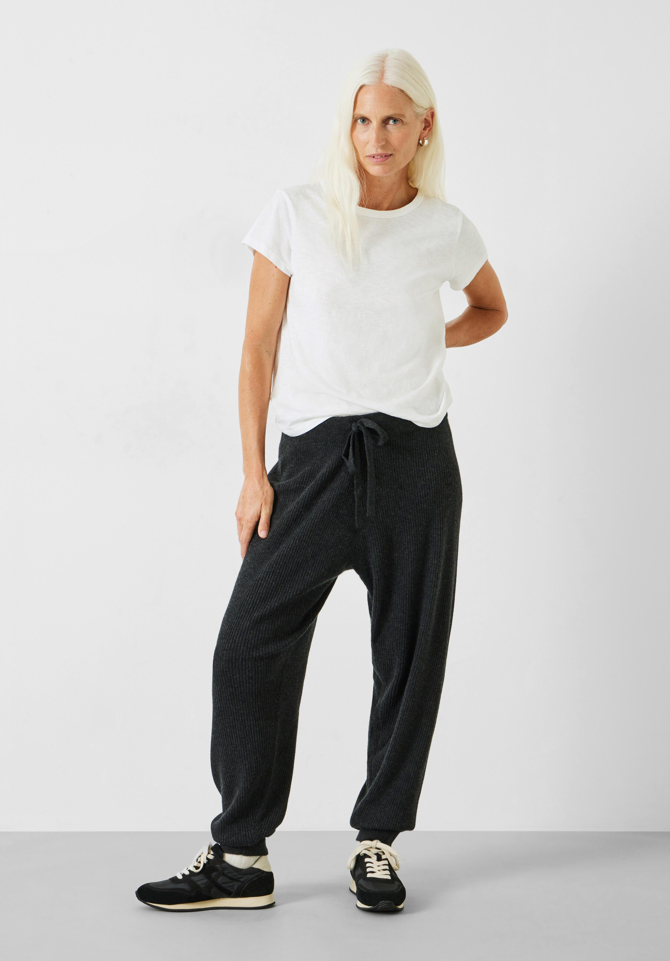 Mae Cashmere Ribbed Joggers | Hush UK