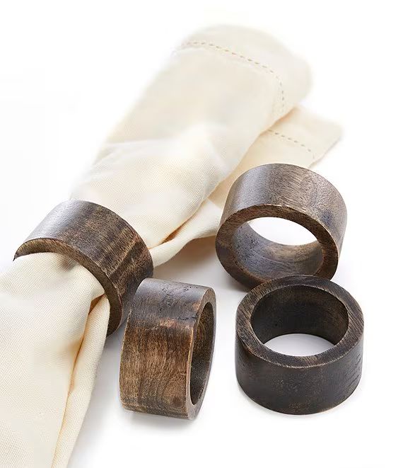 Mango Wood Napkin Rings, Set of 4 | Dillards