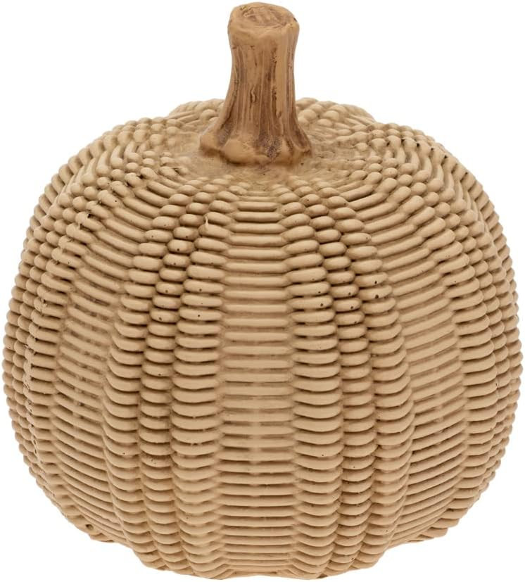 Boston International Pumpkin Décor Autumn & Fall Decorations, Small, Wicker Textured | Amazon (US)