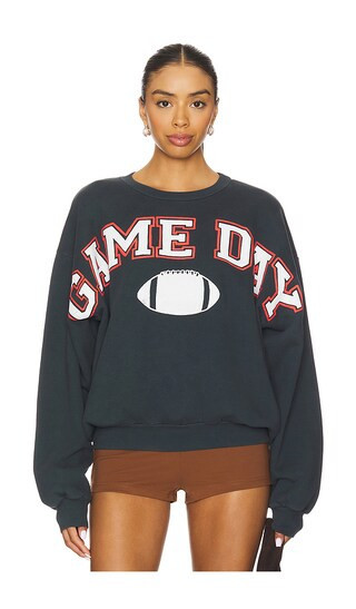 DAYDREAMER Game Day Crew Sweatshirt in Grey. - size S/M | Revolve Clothing (Global)