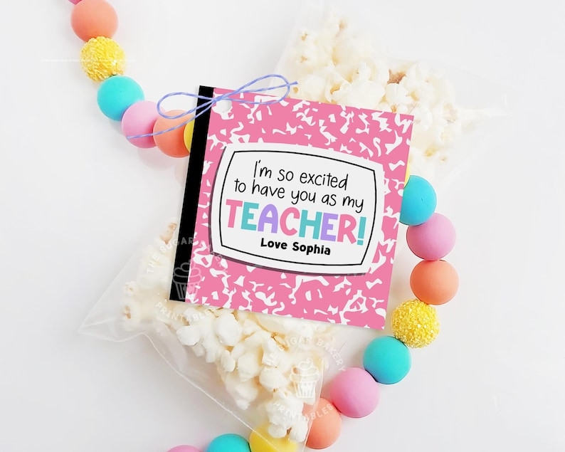 First Day Of School Teacher Gift Tag From Student, EDITABLE Teacher Notebook Tag, Printable Back ... | Etsy (Global)