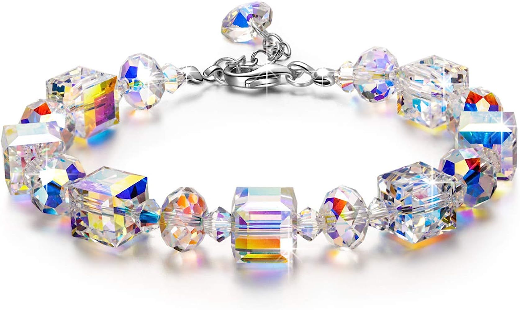 LADY COLOUR A Little Romance Sterling Silver Bracelets for Women Northern Lights Crystals Bracele... | Amazon (US)