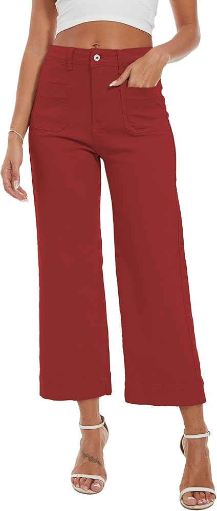 Wide Leg Jeans High Waisted Flare Jeans Cropped Pants Baggy | Amazon (US)