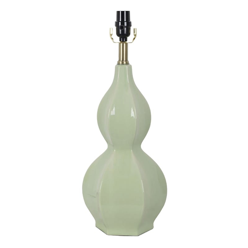 Grace Mitchell Green Ceramic Gourd Table Lamp, 21" | At Home