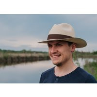 Fedora Panama Hat - Handwoven in Ecuador Unisex Natural Colour Straw With Brown Ribbon | Etsy (US)