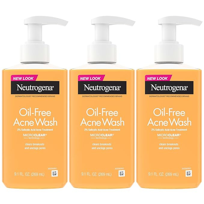 Neutrogena Oil Free Acne Face Wash for Oily Skin, Acne Control Cleanser with Salicylic Acid Nonco... | Amazon (US)