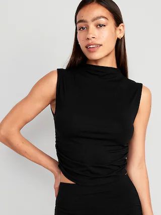 Fitted Mock-Neck Cropped Top for Women | Old Navy (US)