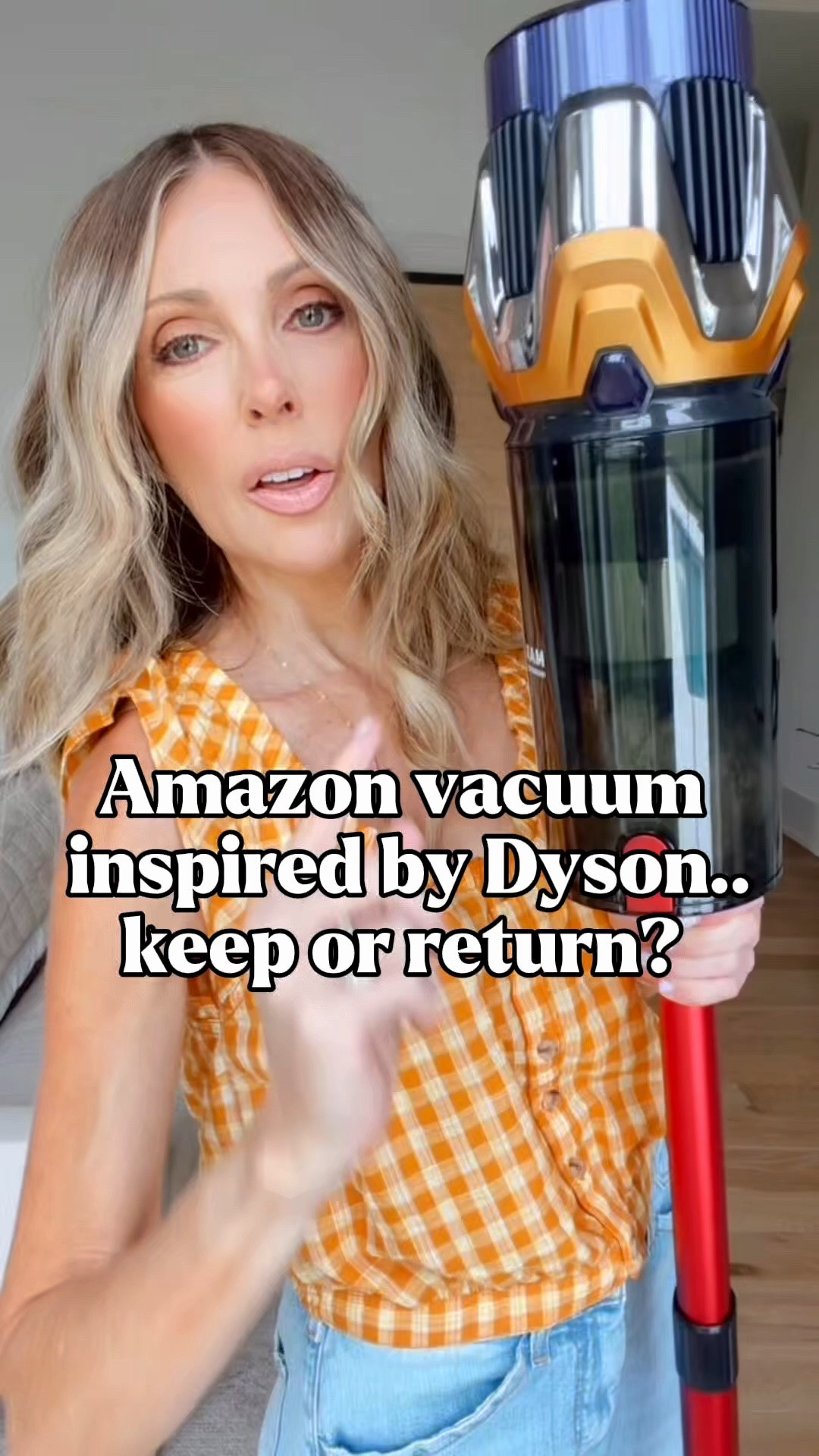 Absolutely get this vacuum if you’re in need of a new one! It has the sleek look and powerful suction of a Dyson without the Dyson price tag. It’s lightweight, easy to maneuver and picks up everything—from everyday crumbs to pet hair. Such an incredible Amazon find for the price!
