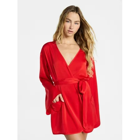 No Boundaries Sleepwear Satin Robe, Women's XS-XXL | Walmart (US)