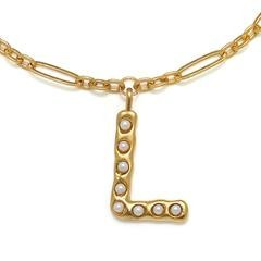 "L" Pearl Initial Talisman Necklace | Sequin | Sequin
